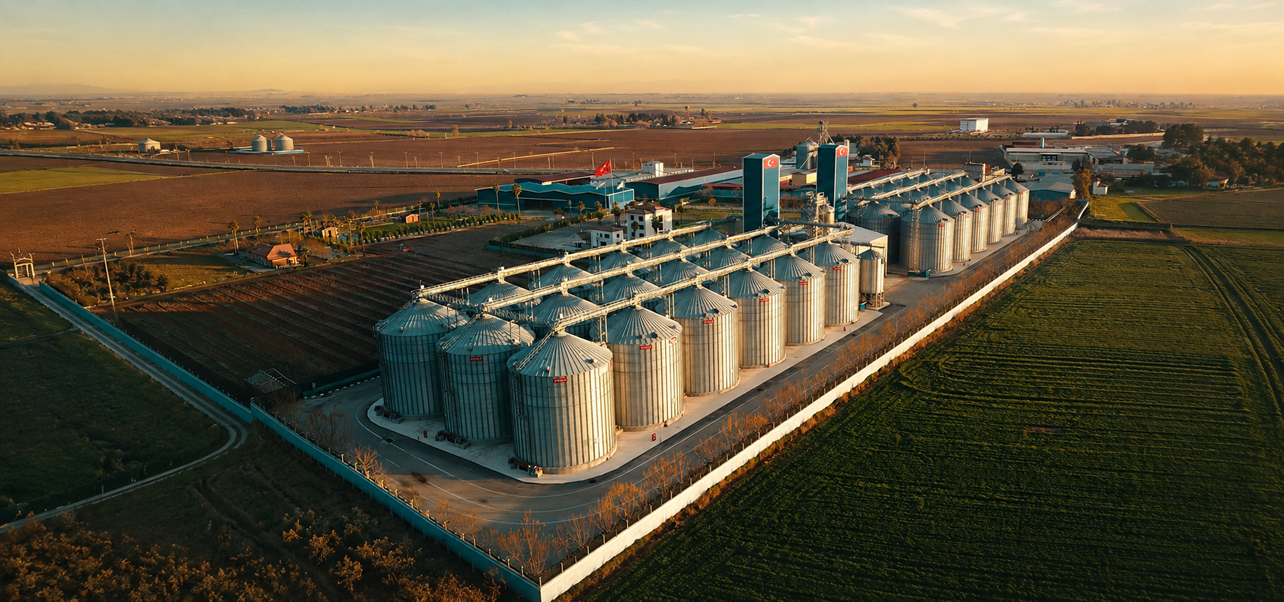 Complejo agroindustrial con sistemas de almacenamiento de grano
