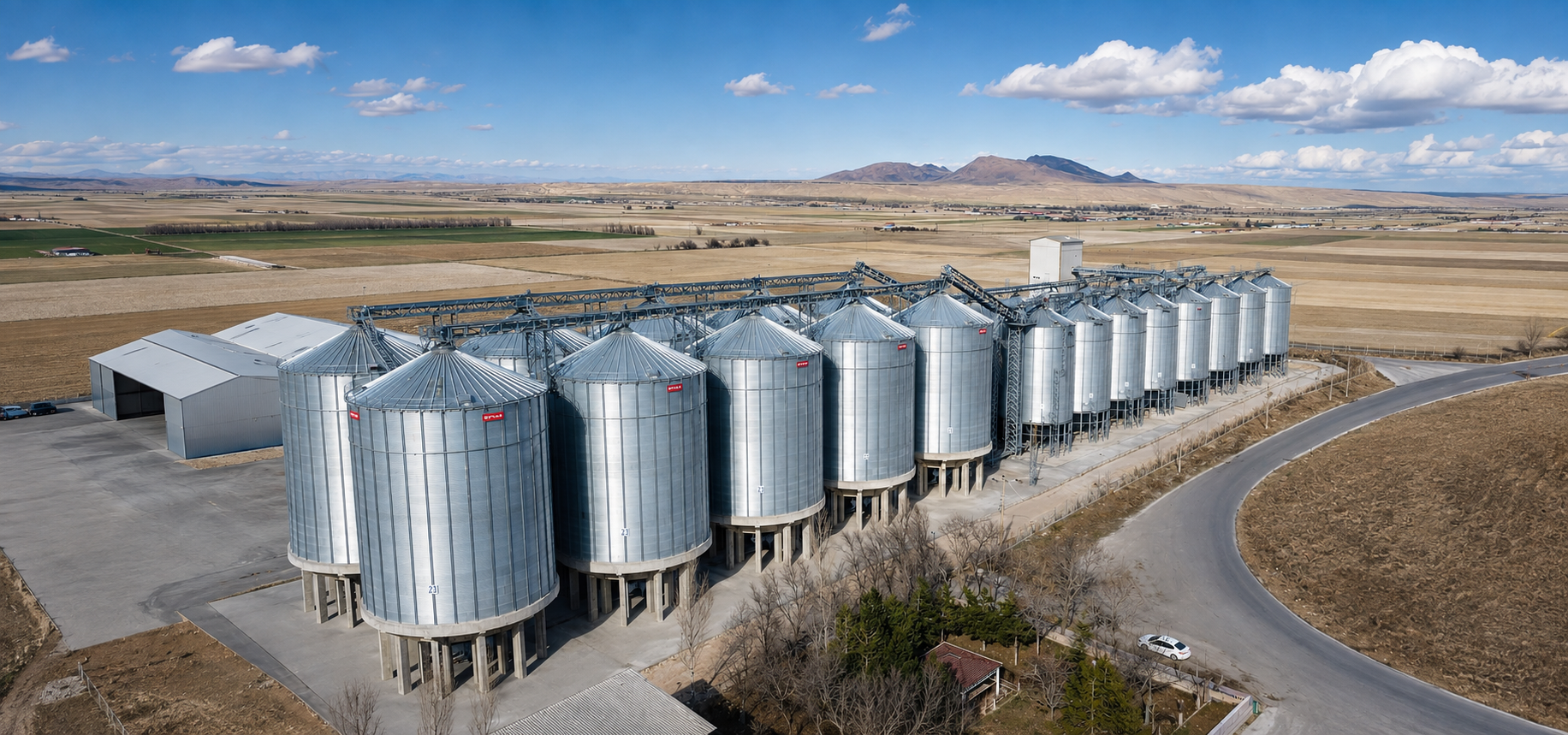 Instalación de silos industriales elevados